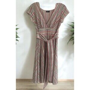 Ruby Rox Women’s Wrap Dress Size M Brown Boho Cottagecore Midi Short Sleeve